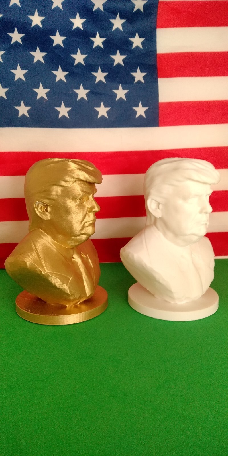 2pcs 127MM 5″ Tall Not-HUGE President Donald Trump Bust Statue +Free🎁🎁3D Print