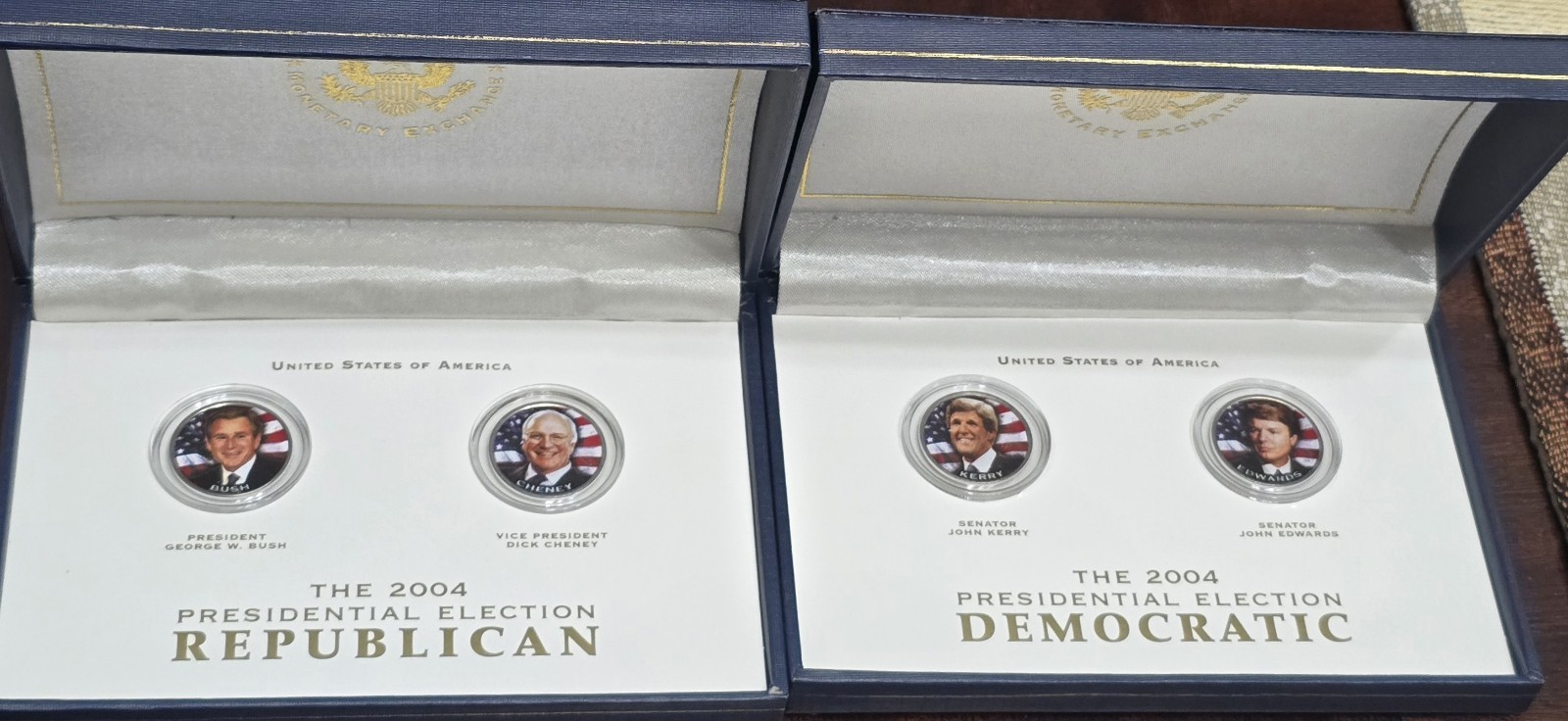 2004 Presidential Election, Democrat & Republican, Colorized Quarter Collection