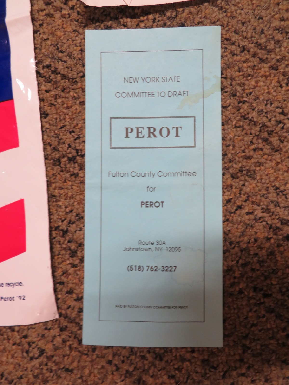 1996 Perot for President plastic political yard sign 16×25.5, bumper stickers
