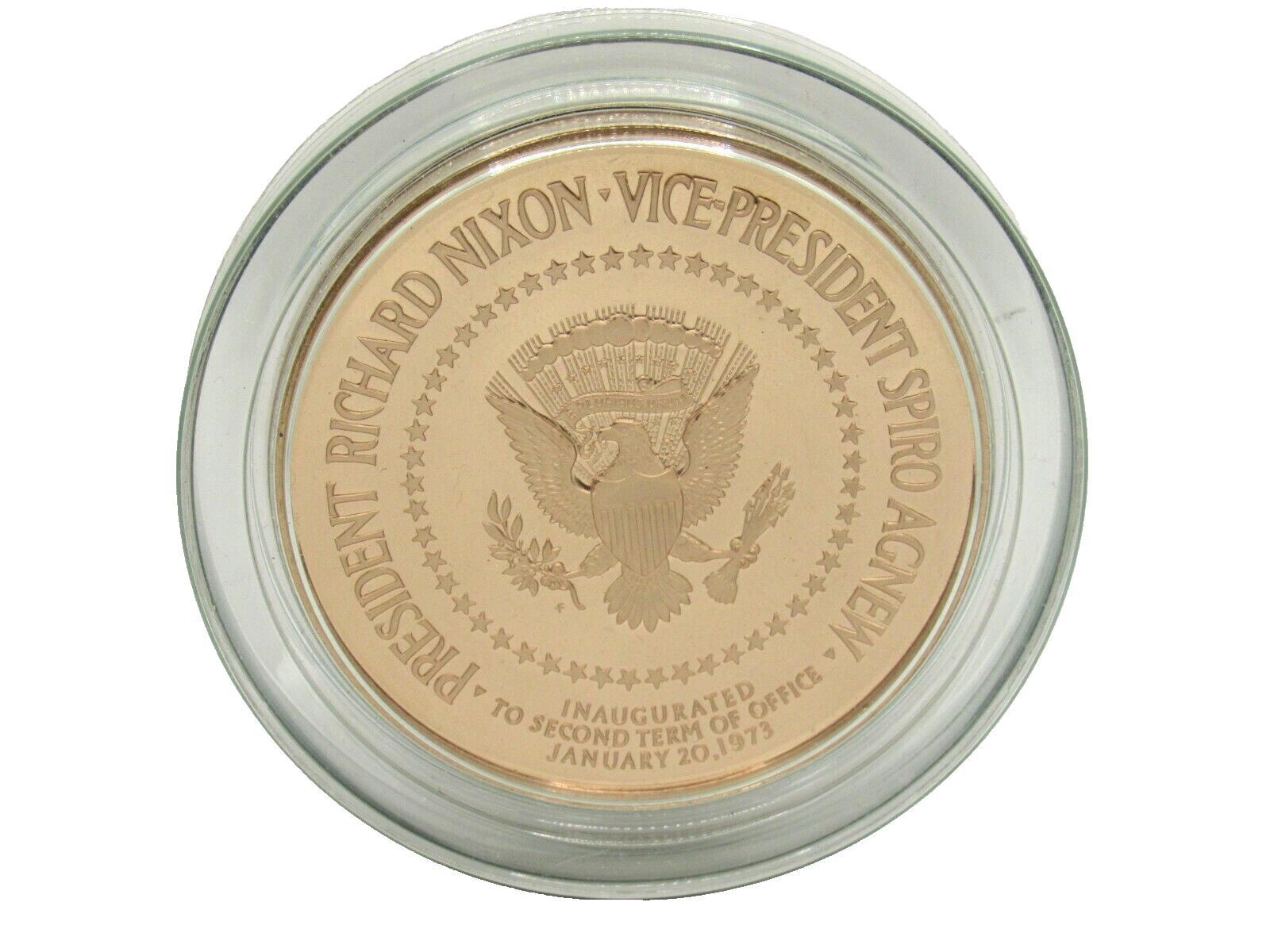 President Richard Nixon & Spiro Agnew 1973 InauguraCommittee Solid Bronze Coin