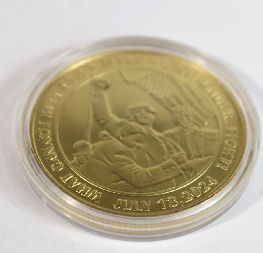 Donald Trump 2024 Challenge Coin Fight July 13 Presidential Seal Commemorative