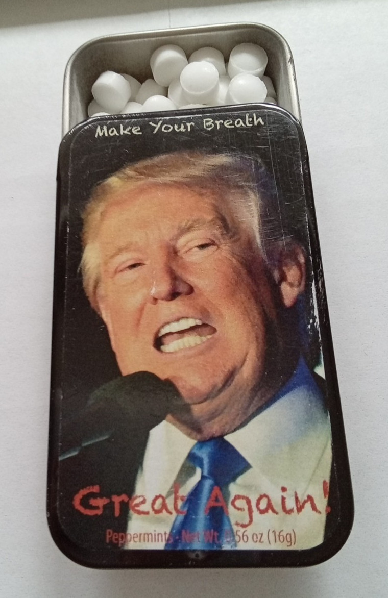 DONALD TRUMP MAGA Tin of Mints (MAKE YOUR BREATH GREAT AGAIN) FREE SHIPPING