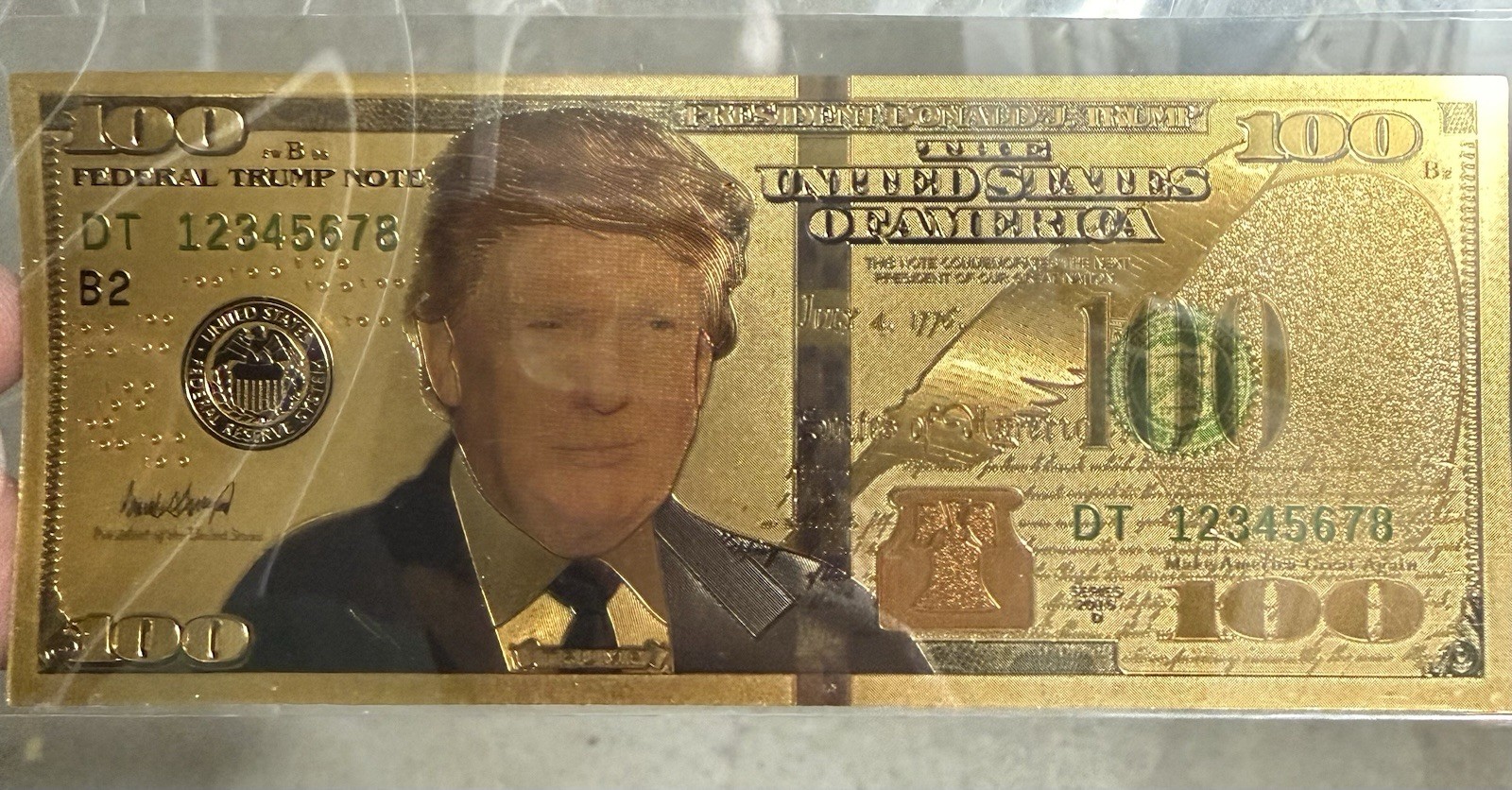 Donald Trump 24K Gold-Plated $100