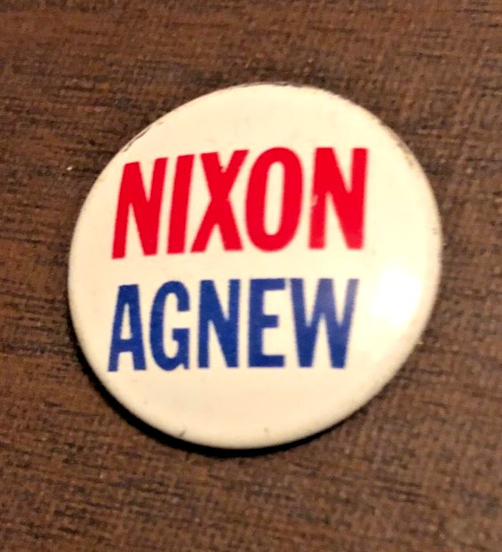 Nixon Agnew Pinback Nebraska Campaign Pin Button 1968