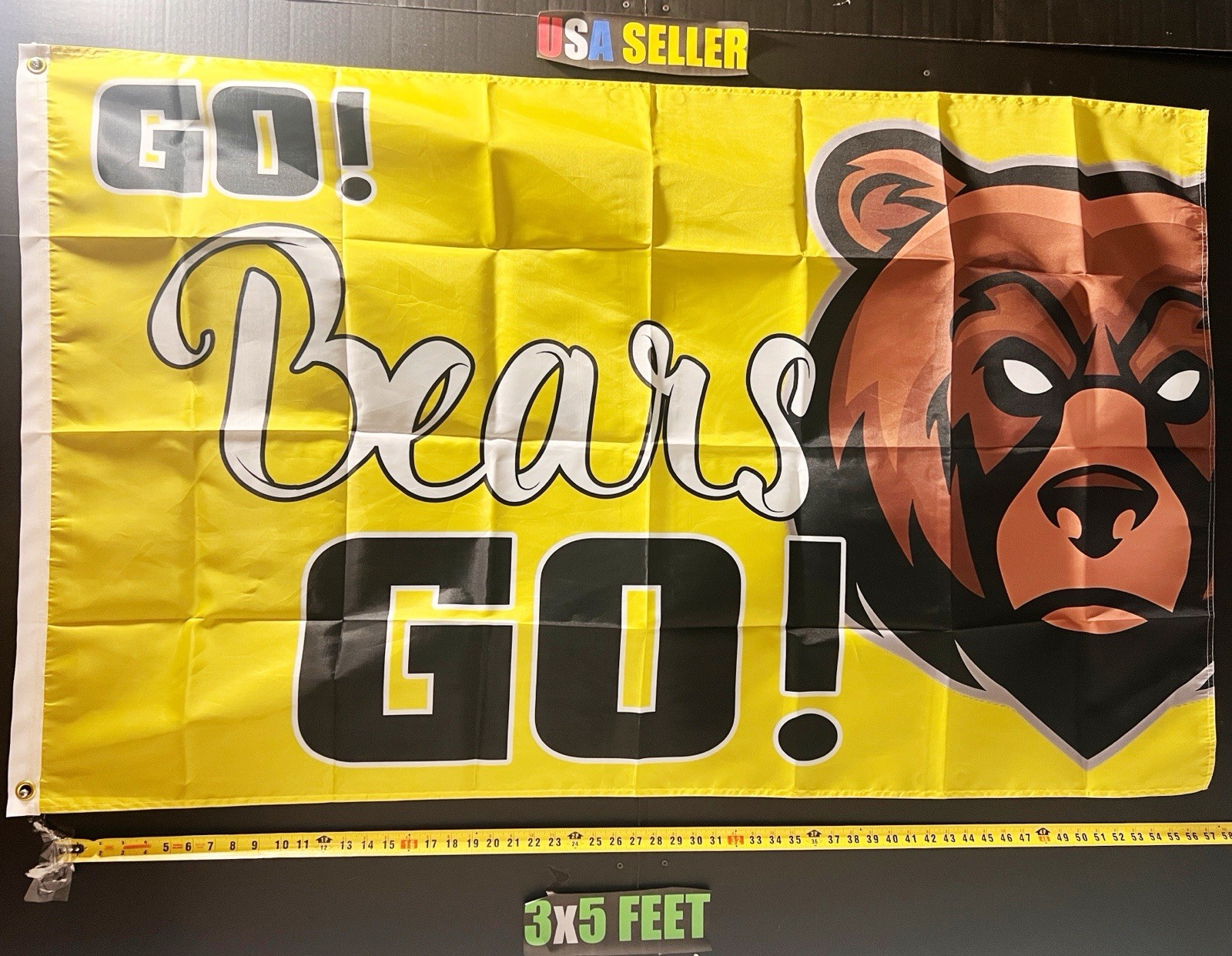 Bears Mascot Flag FREE USA SHIP High School Football Sports Fan USA Sign 3×5′