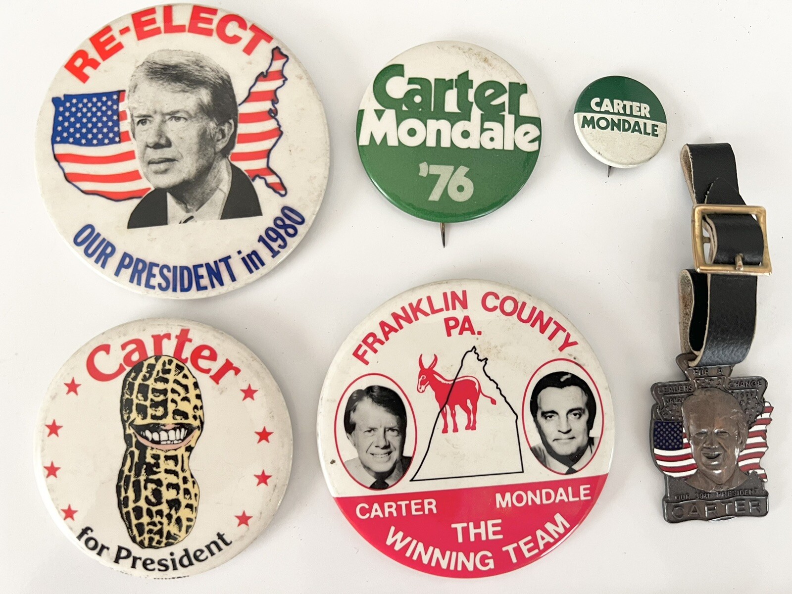 1976-1980 JIMMY CARTER 39th PRESIDENT Pins & Metal FLAG BRASS Collection 🇺🇸