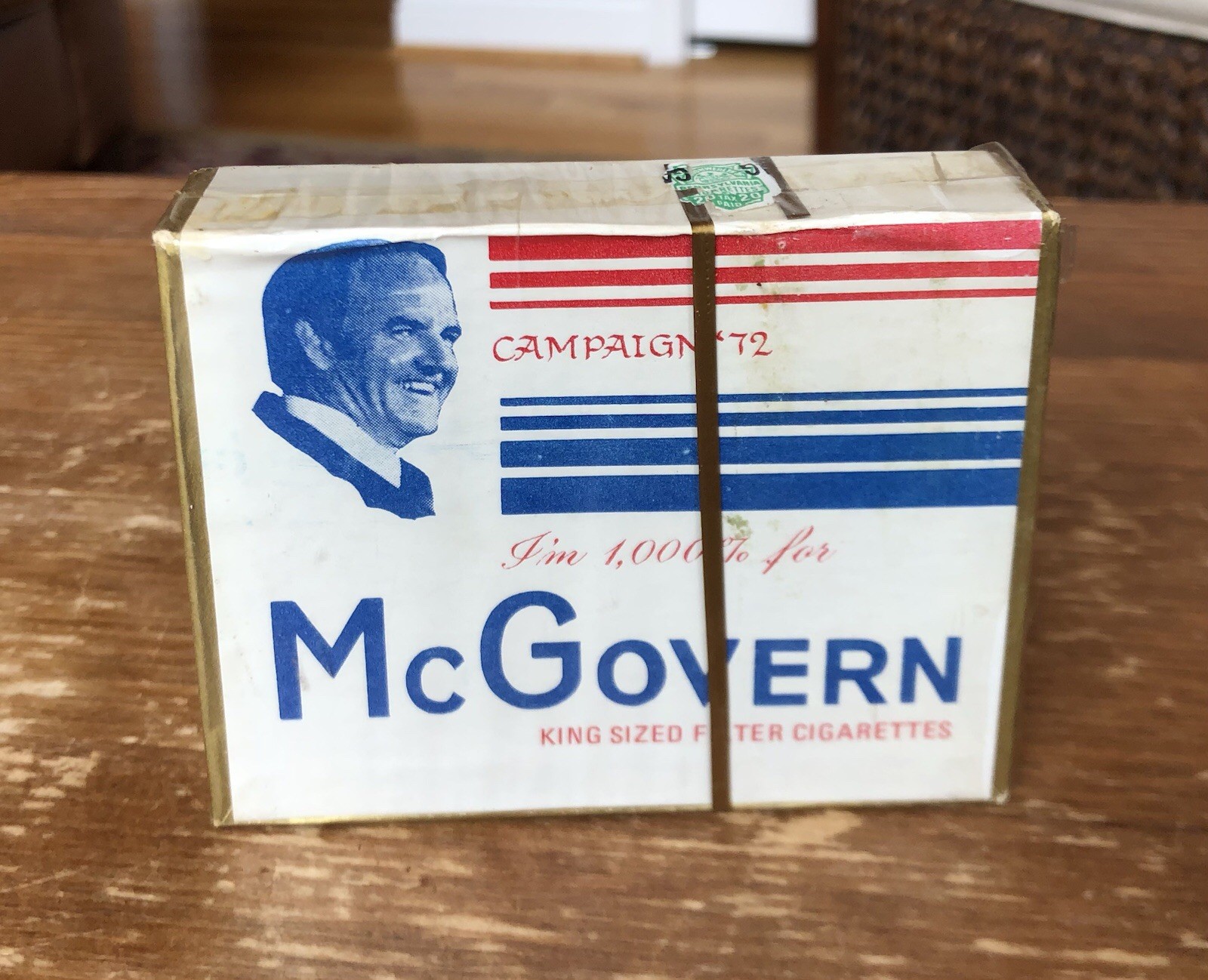 George McGovern 1974 Cigarette Box Campaign Add