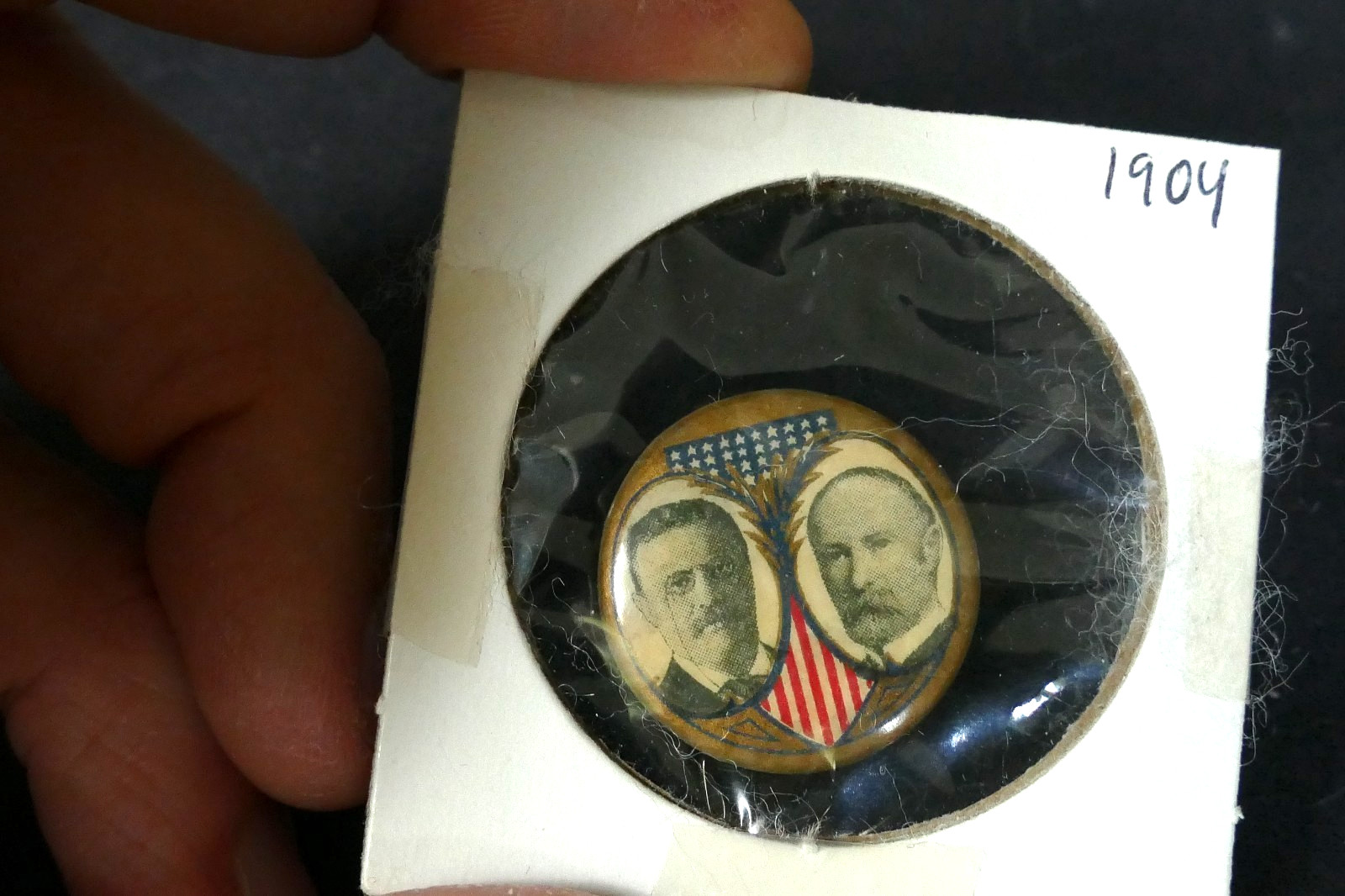 1904 Teddy Roosevelt Charles Fairbanks Jugate Campaign Button Pin 7/8″