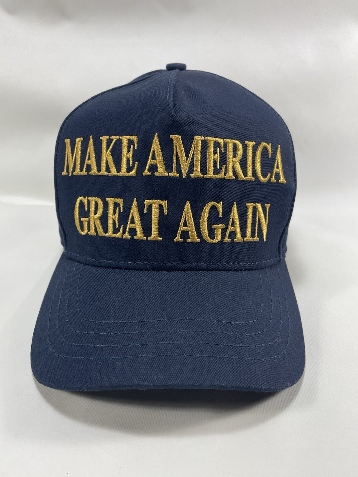 Authentic Cali-Fame Rare Gold/Navy Blue MAGA Make America Great Again Hat