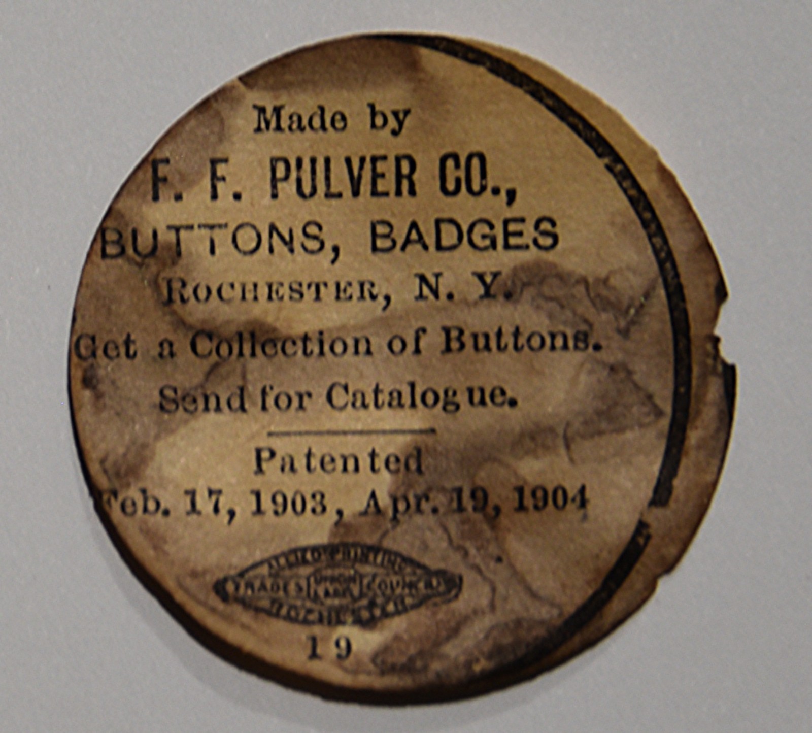 Antique 1904 Teddy Roosevelt Campaign Button