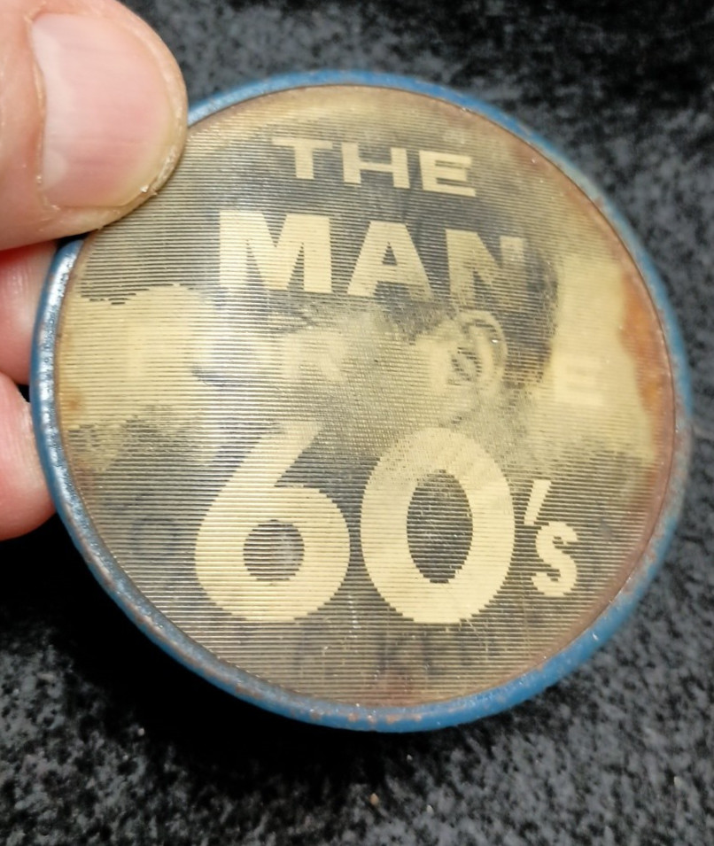 John F Kennedy The Man For The 60’s US President Election Lenticular Button 1960