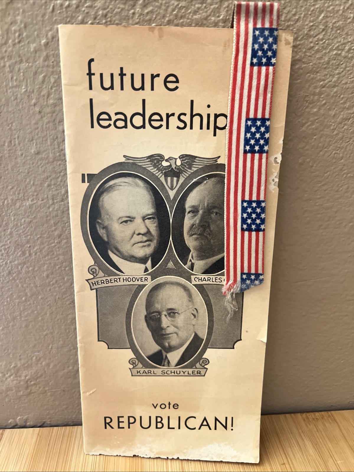 1932 COLORADO REPUBLICAN PARTY CAMPAIGN BROCHURE HERBERT HOOVER/ CURTIS/ RIBBON