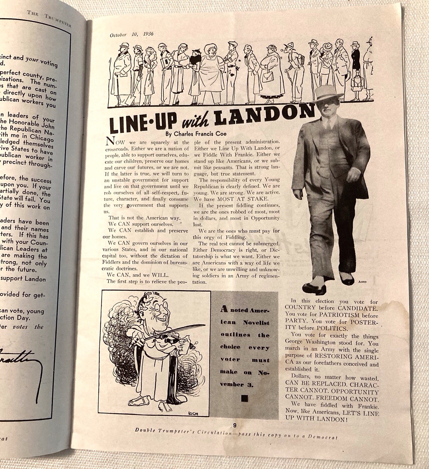 The Trumpeter 1936 Republicans Presidential Election Special Magazine