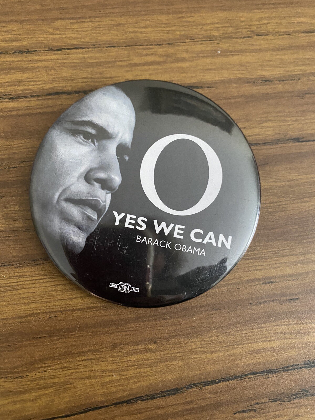 Obama 08 O YES WE CAN 2008 Campaign Button Black and White Button