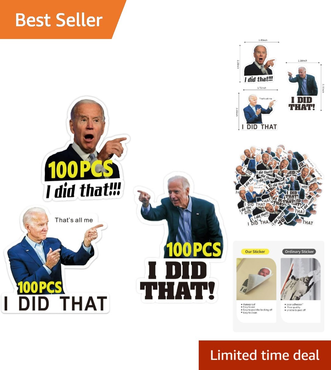 Funny Biden Stickers – 300 Pcs I Did That Bumper Decals for Laptops & Cars