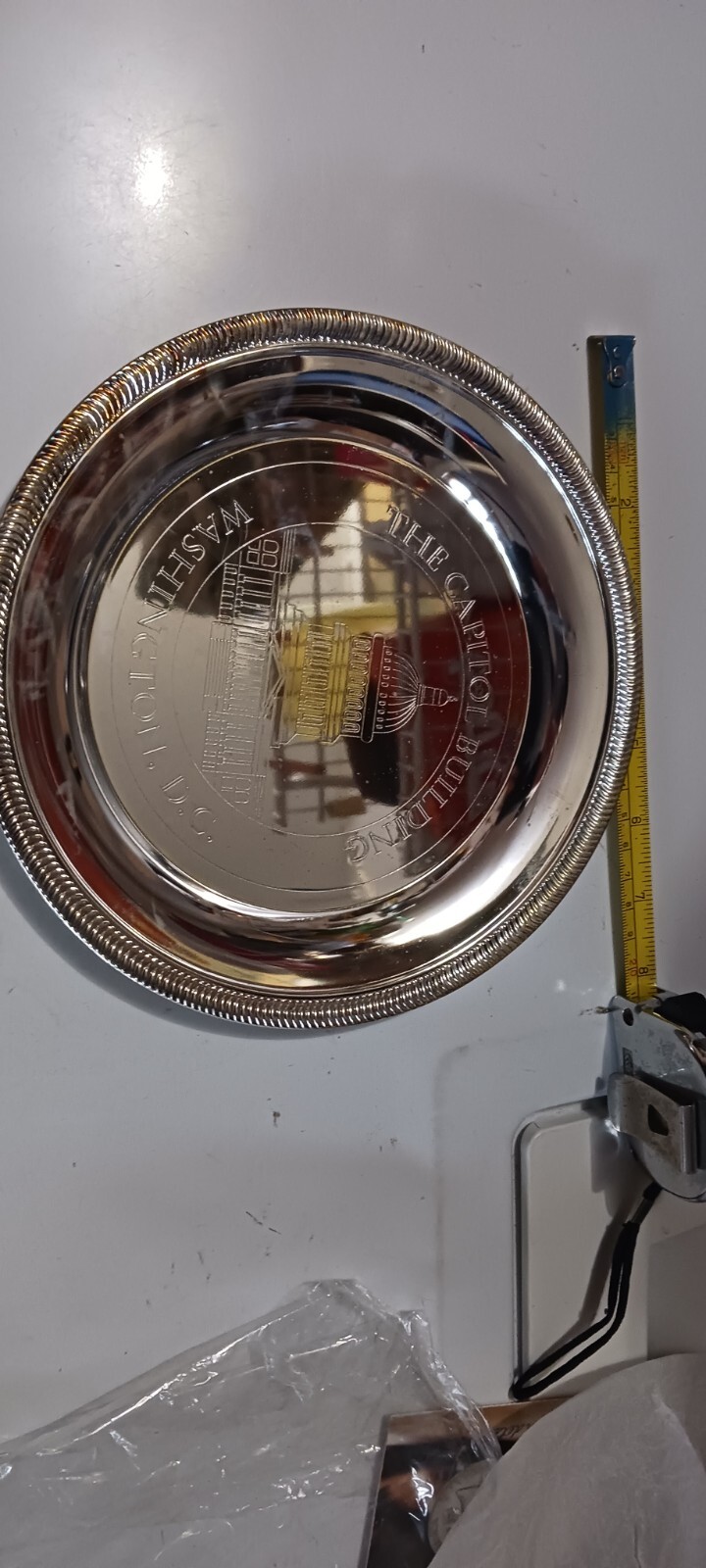 THE CAPITOL BUILDING WASHINGTON DC 8″ SILVER PLATE W BOX