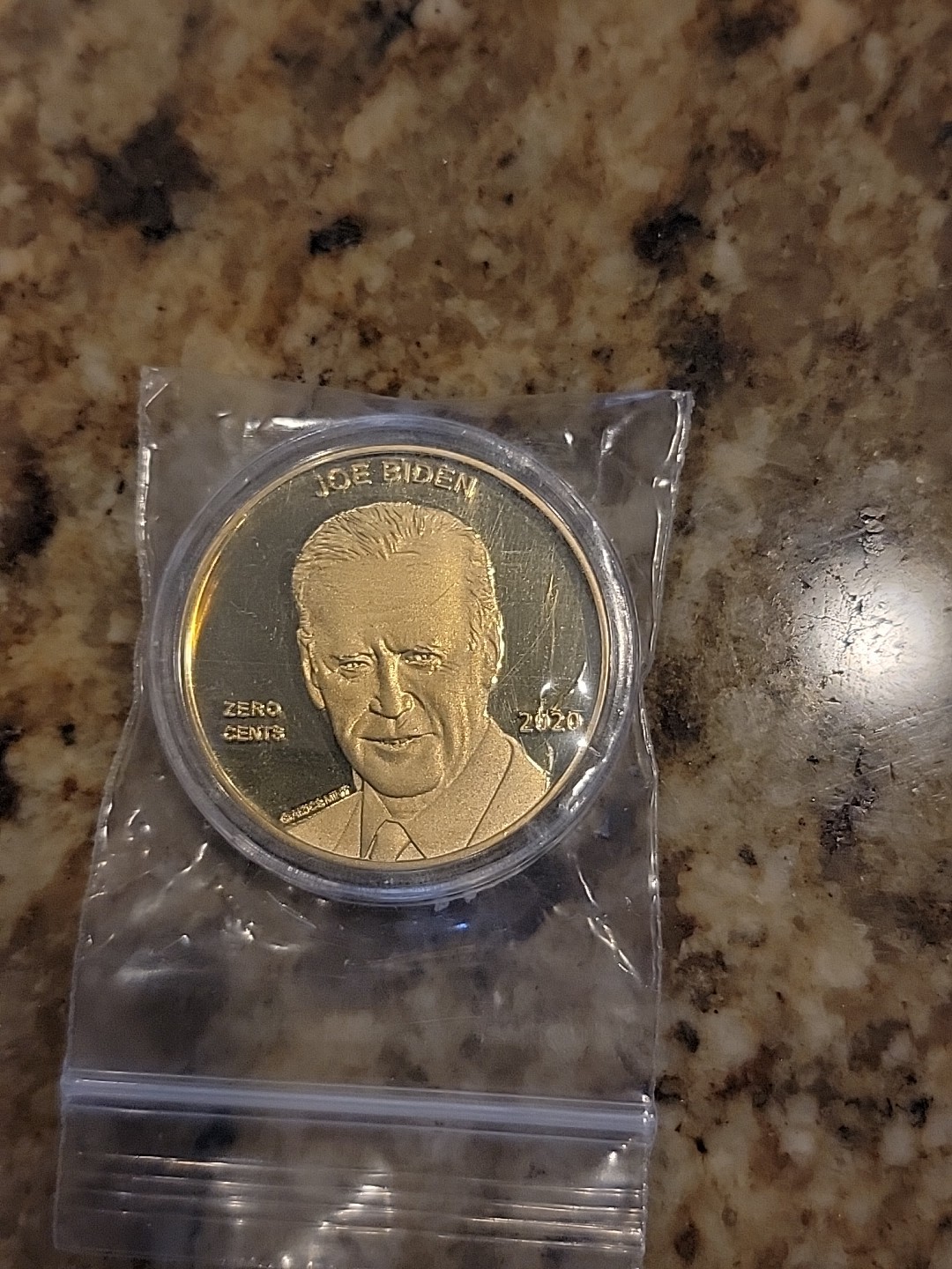 JOE BIDEN ZERO CENTS NOVELTY COIN IN CAPSULE LETS GO BRANDON FREE SHIPPING