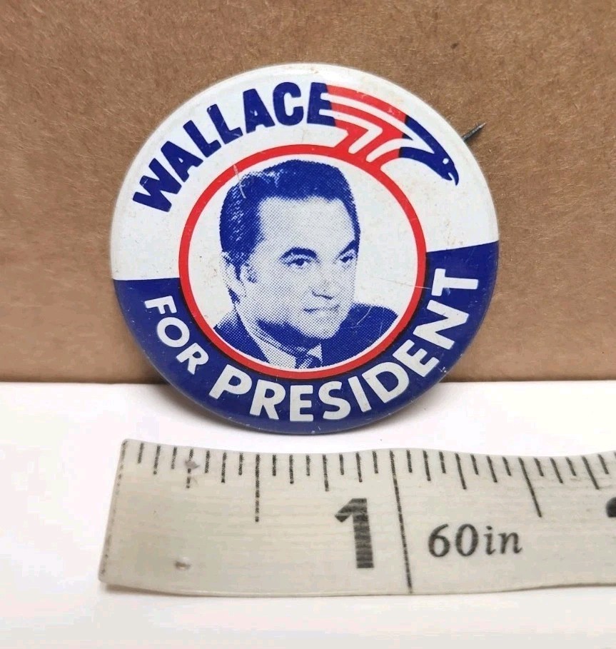 VTG 1972 George Wallace For President Mini Pinback Button Presidential Pinback