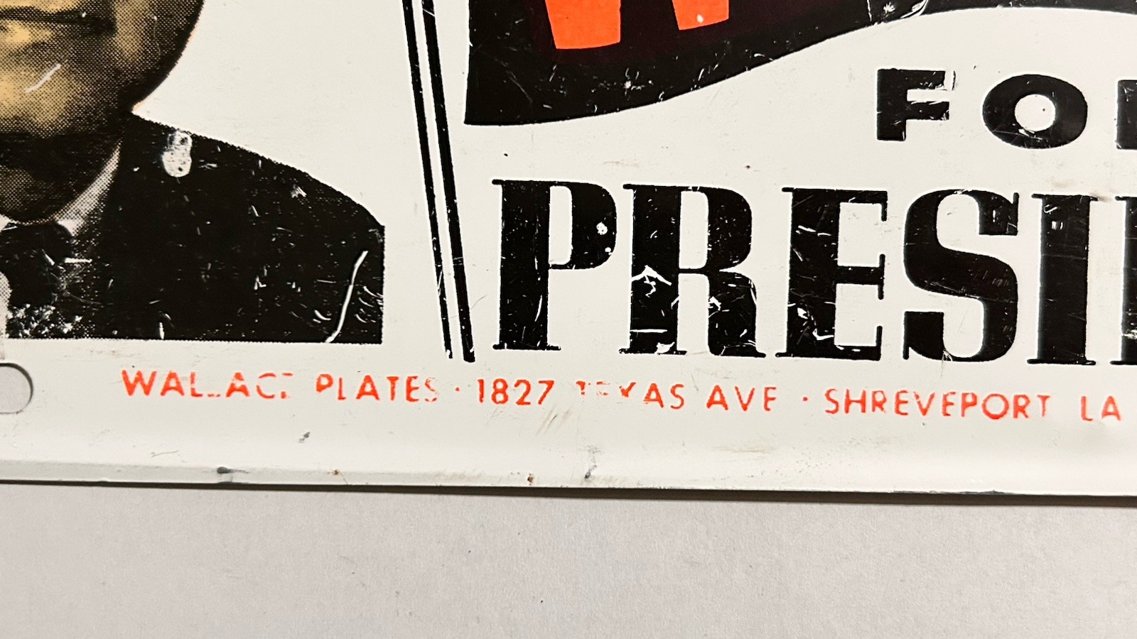 Extremely Rare Vintage 60’s George Wallace For President Metal License Plate