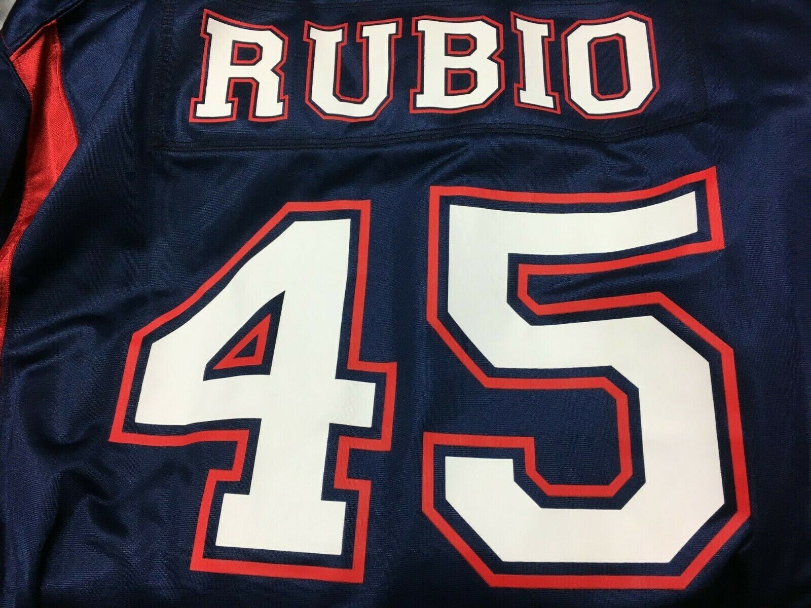 MARCO RUBIO 45 Navy Blue Election 2016 Florida Senator GOP Football Jersey L