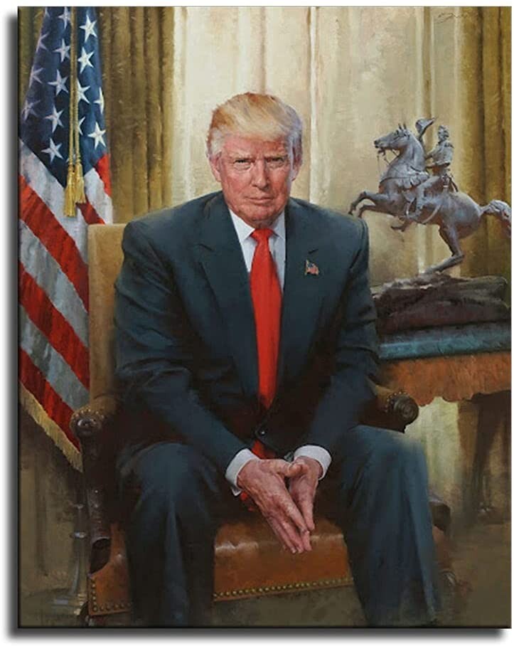 TRUMP Official Painting Photo Red Tie 4″X6″ Glossy Photo NEW! Free Shipping