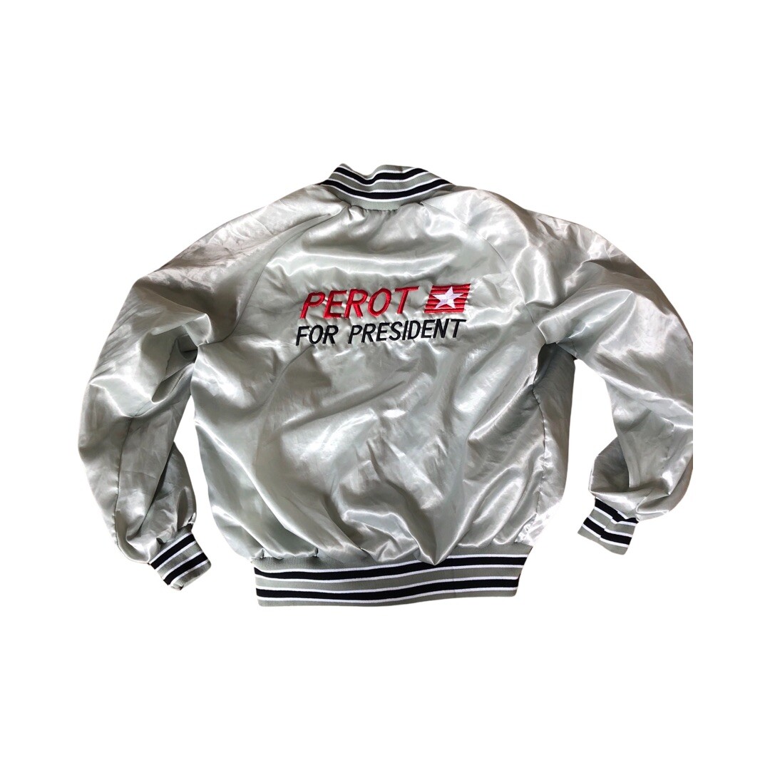 1992 Vintage Jacket Ross Perot For President Satin Bomber Size Medium M