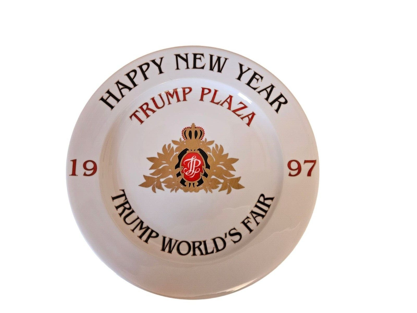 Trump Plaza 1997 Happy New Year Commemorative Plate Trump Worlds Fair