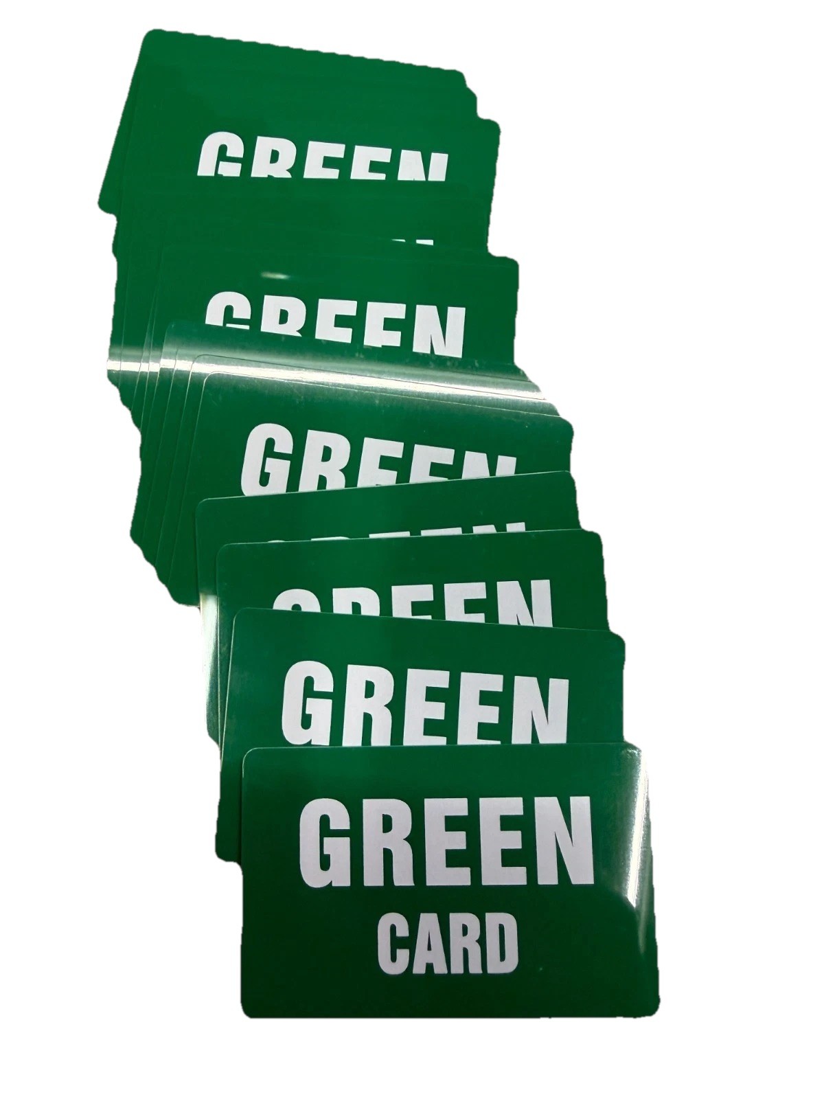 Green Card LOT of 25 Cards Plastic Funny Practical Novelty Joke Trump Wholesale