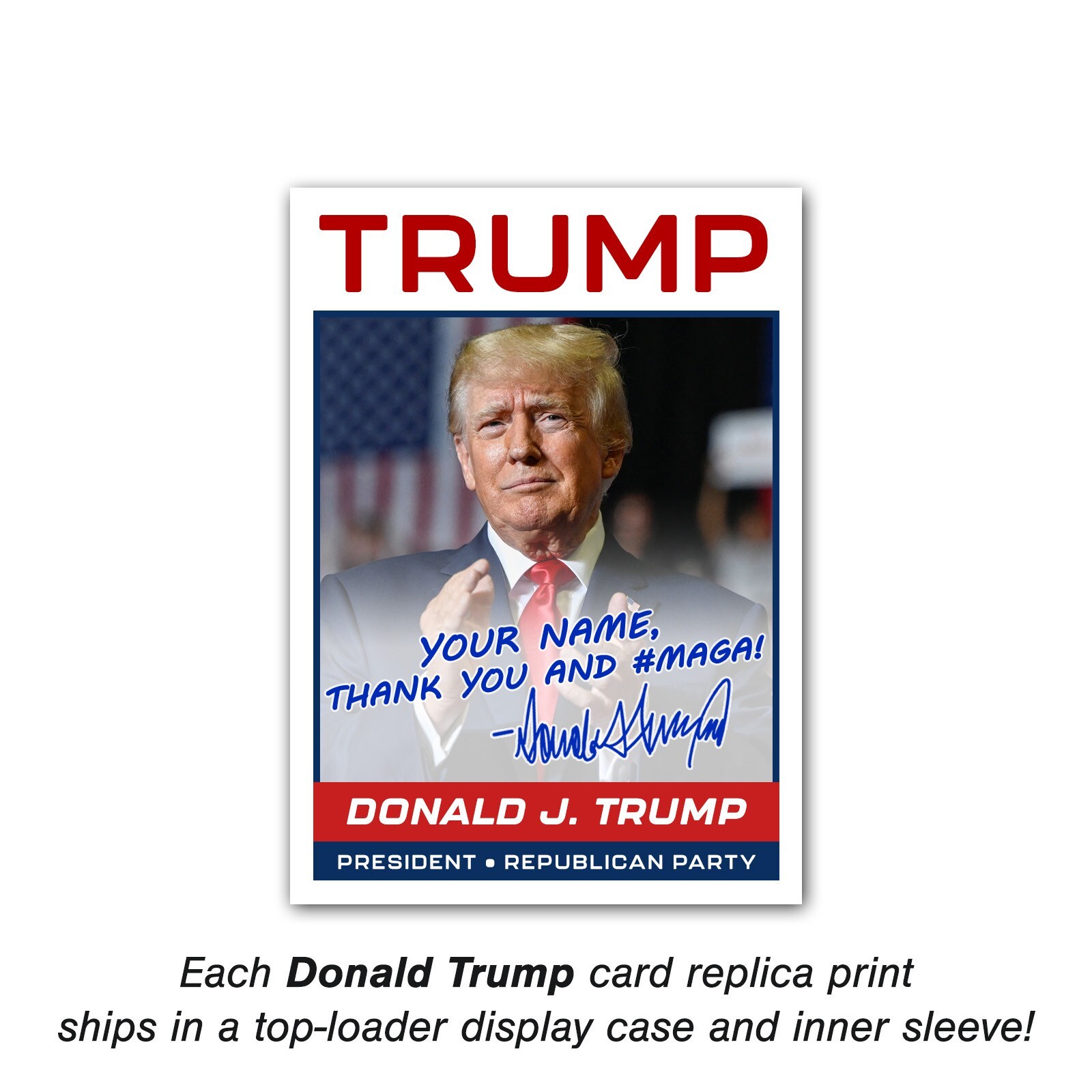 Donald Trump CUSTOM AUTOGRAPH SIGNED Presidential Baseball Card MAGA 2024 Retro