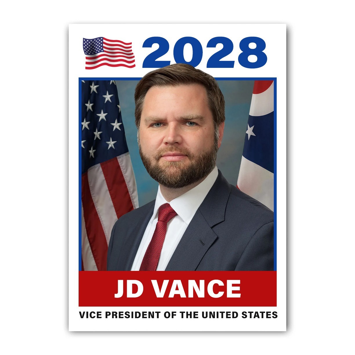 JD Vance Vice President 2028 MAGA USA Custom Trading Card with Top Loader