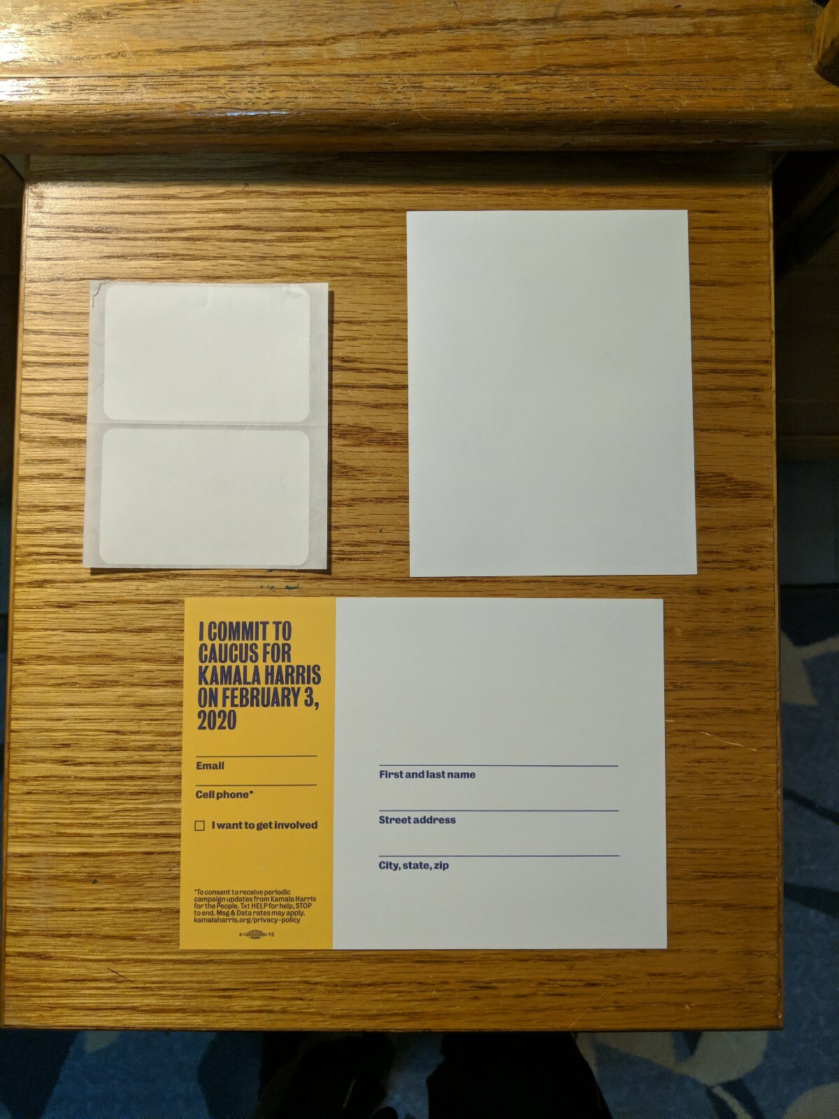 Kamala Harris Fan Pack Lot Of 4 Items Caucus Card From Iowa 2019