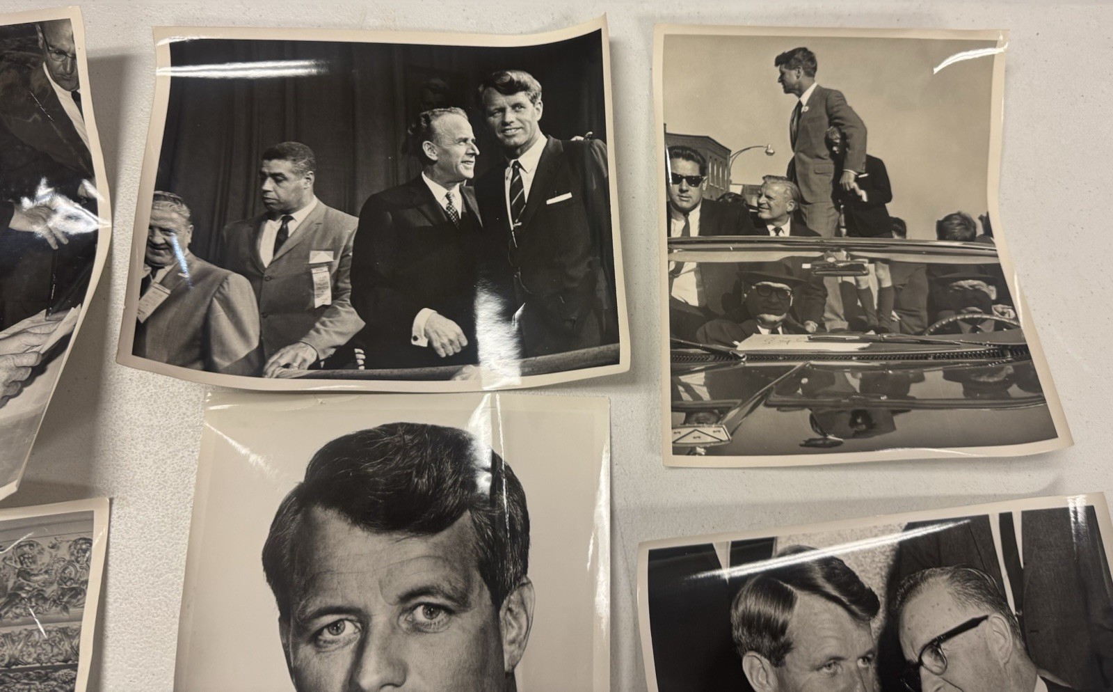 Original Lot Of 7 1960s Robert Kennedy Campaign 10″ X 8″ Photos