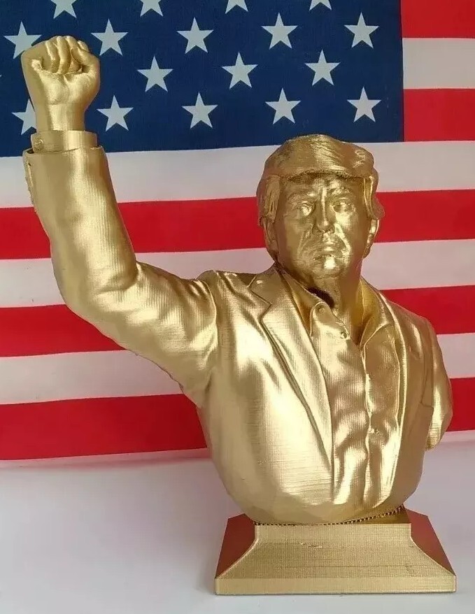 400mm 2024 Donald Trump Fist Pump FIGHT Gold 3D Print Statue PA ShootingDJT🎁🎁