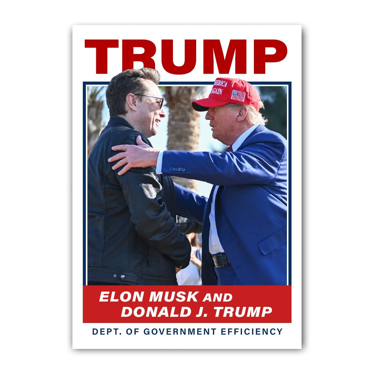 Donald Trump Elon Musk 2025 Presidential Collectible DOGE Trading Card MAGA