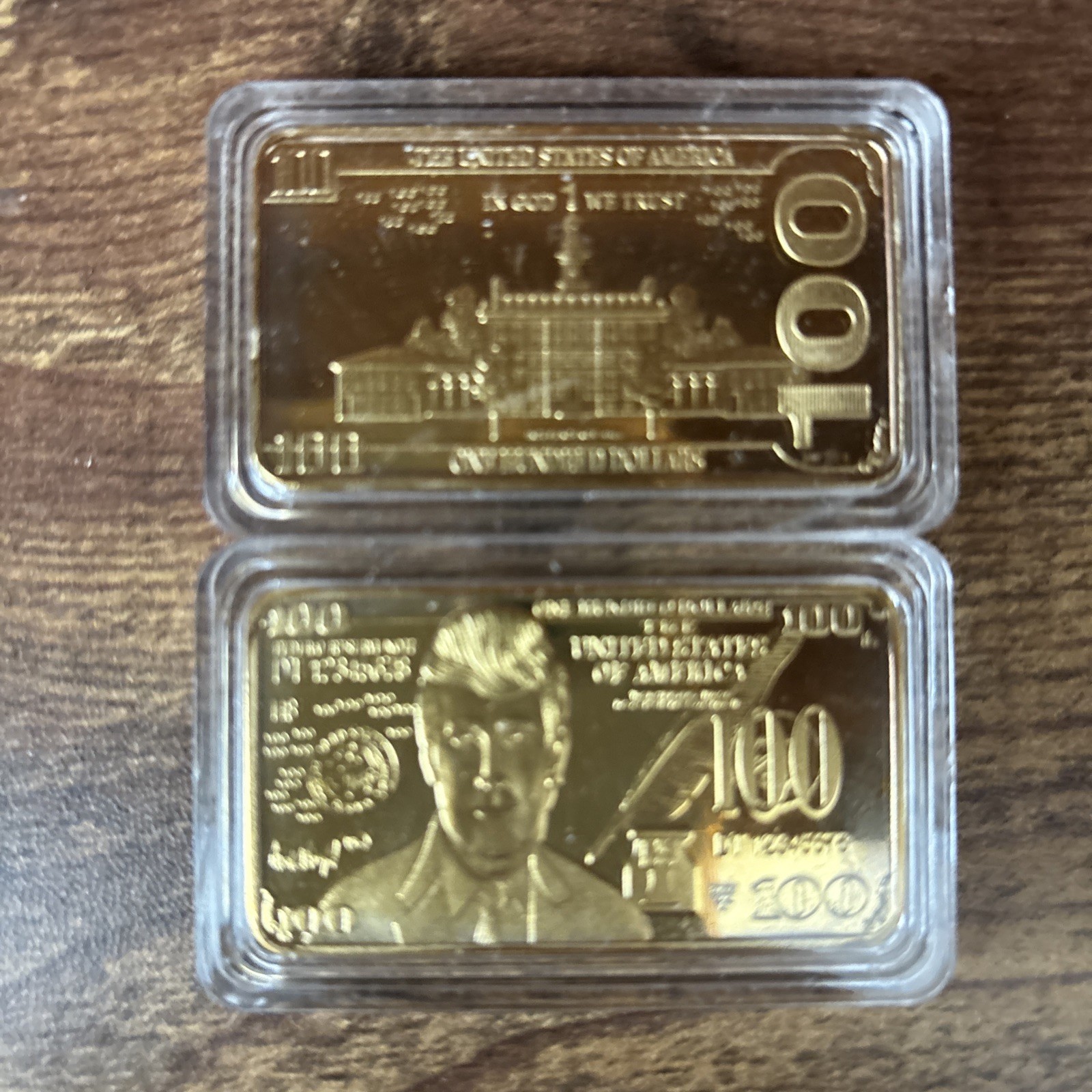 Donald Trump 24K Gold Plated $100 Bar – Collectible Coin/Bar In Protective Case