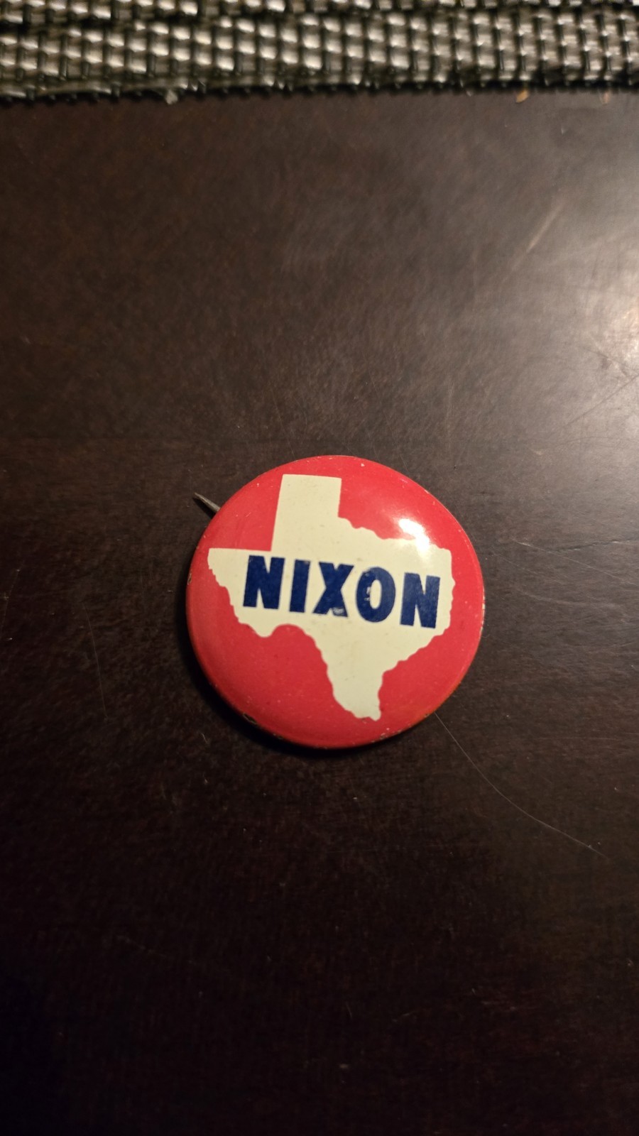 1960 Nixon Texas 7/8” Litho Button Pin Authentic Vintage