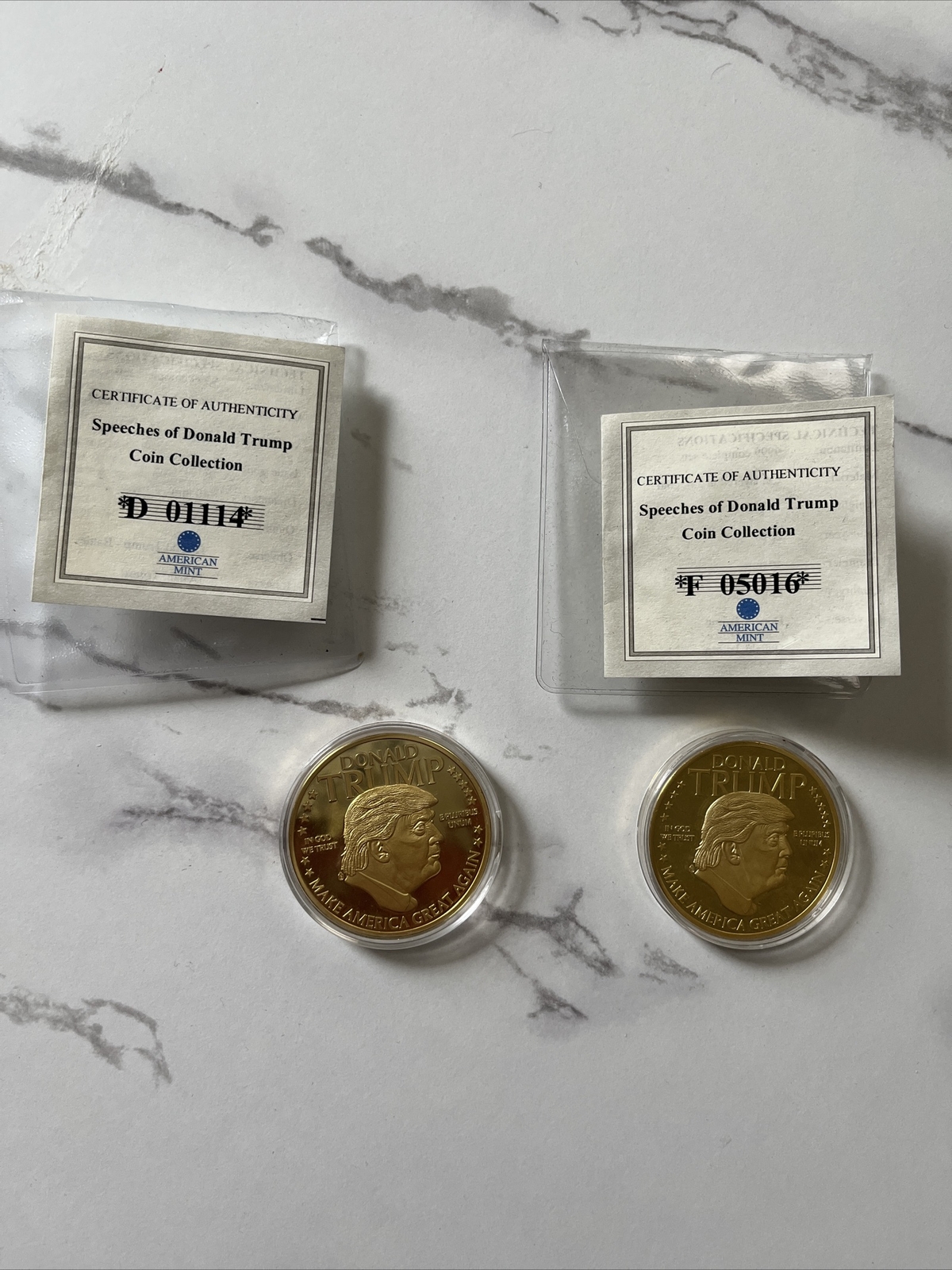 DONALD TRUMP 2 Coins American Mint Collection Lot Of 2 2016