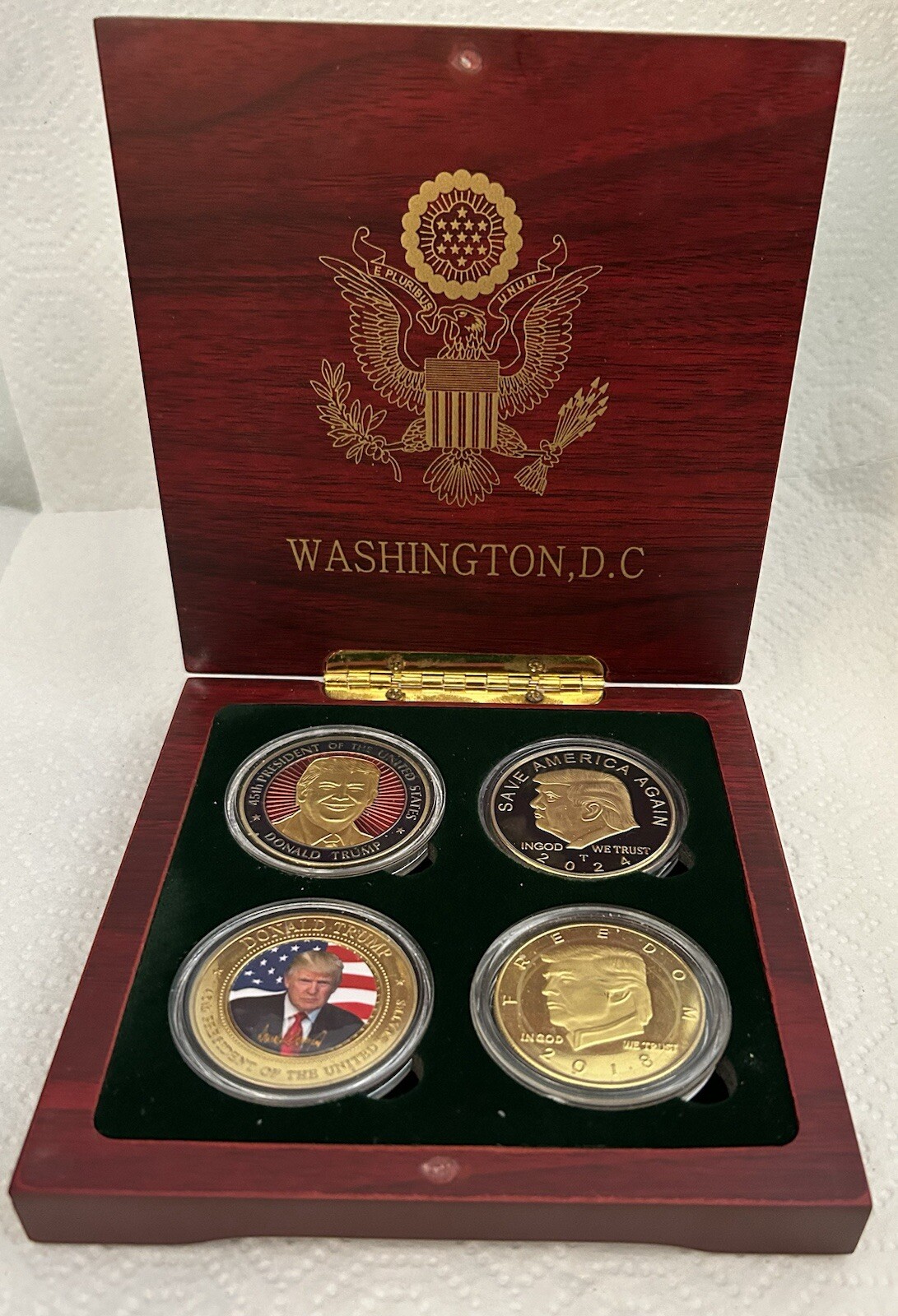 TRUMP WHITE HOUSE RED 2019 EASTER WOOD EGG PRES REPUBLICAN MAGA GOP PATRIOT NEW