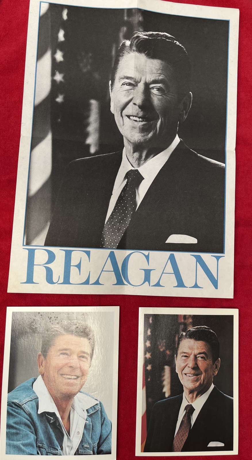 VTG 1984 3-Piece Collection of Ronald Reagan Presidential Campaign ‘84, Poster +