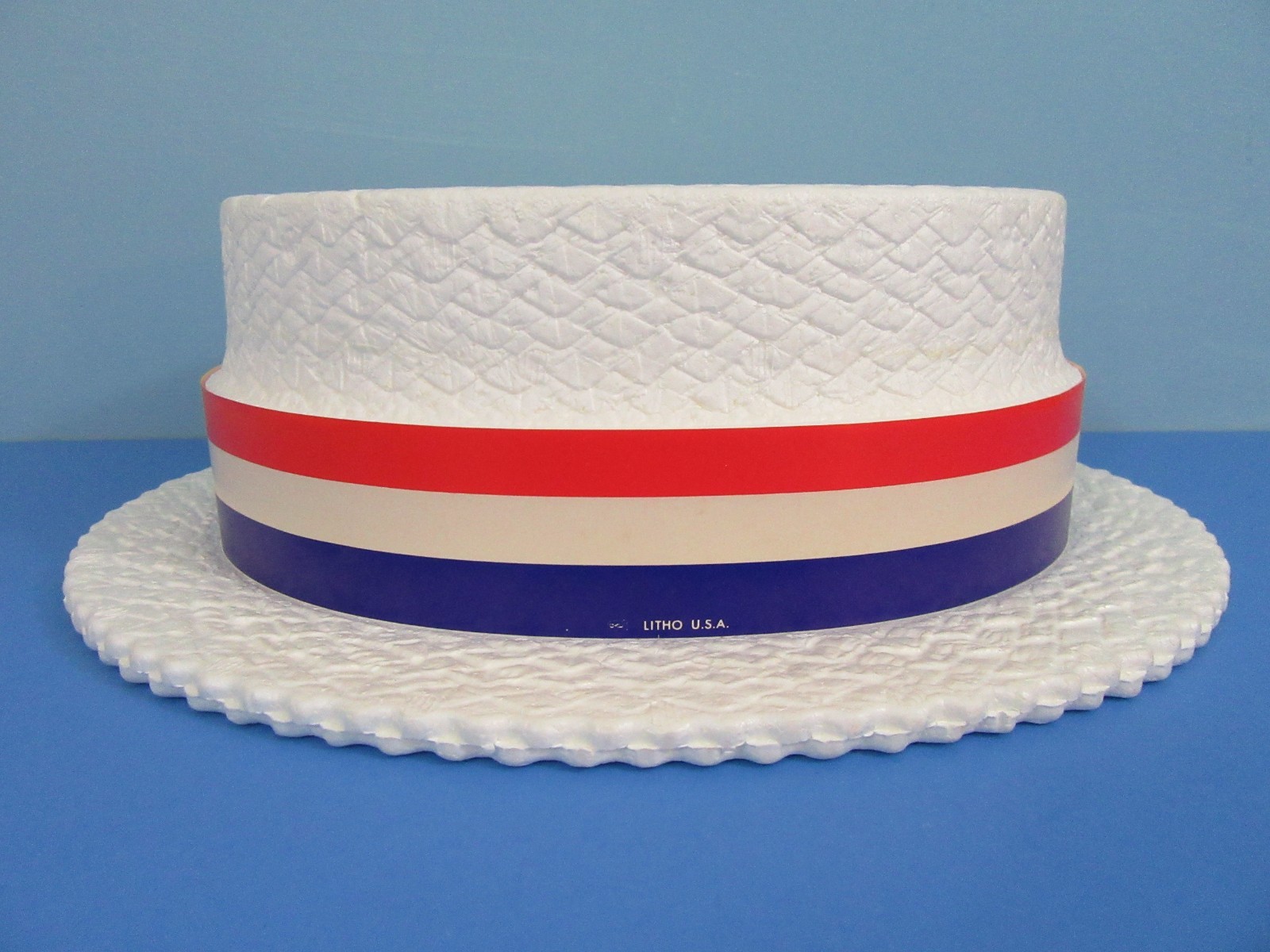 Vintage Styrofoam Hat Red White Blue – Celebrate America Dance July 4 USA