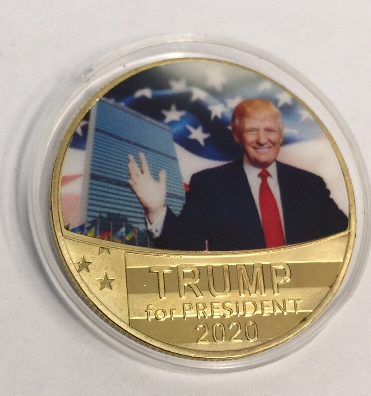 Trump 2020 Gold Plated Coin Collectibles with Coin Holder