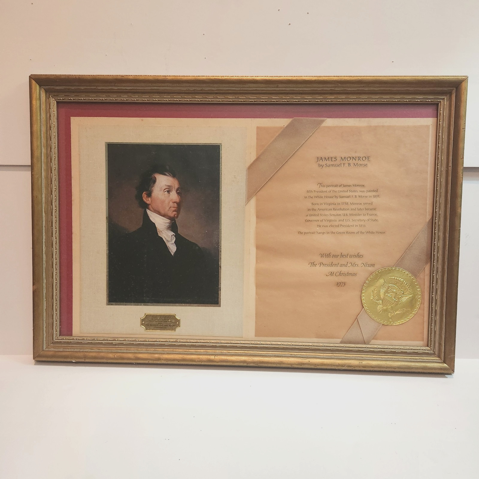 1973 Christmas White House Collection Gift / James Monroe / From President Nixon