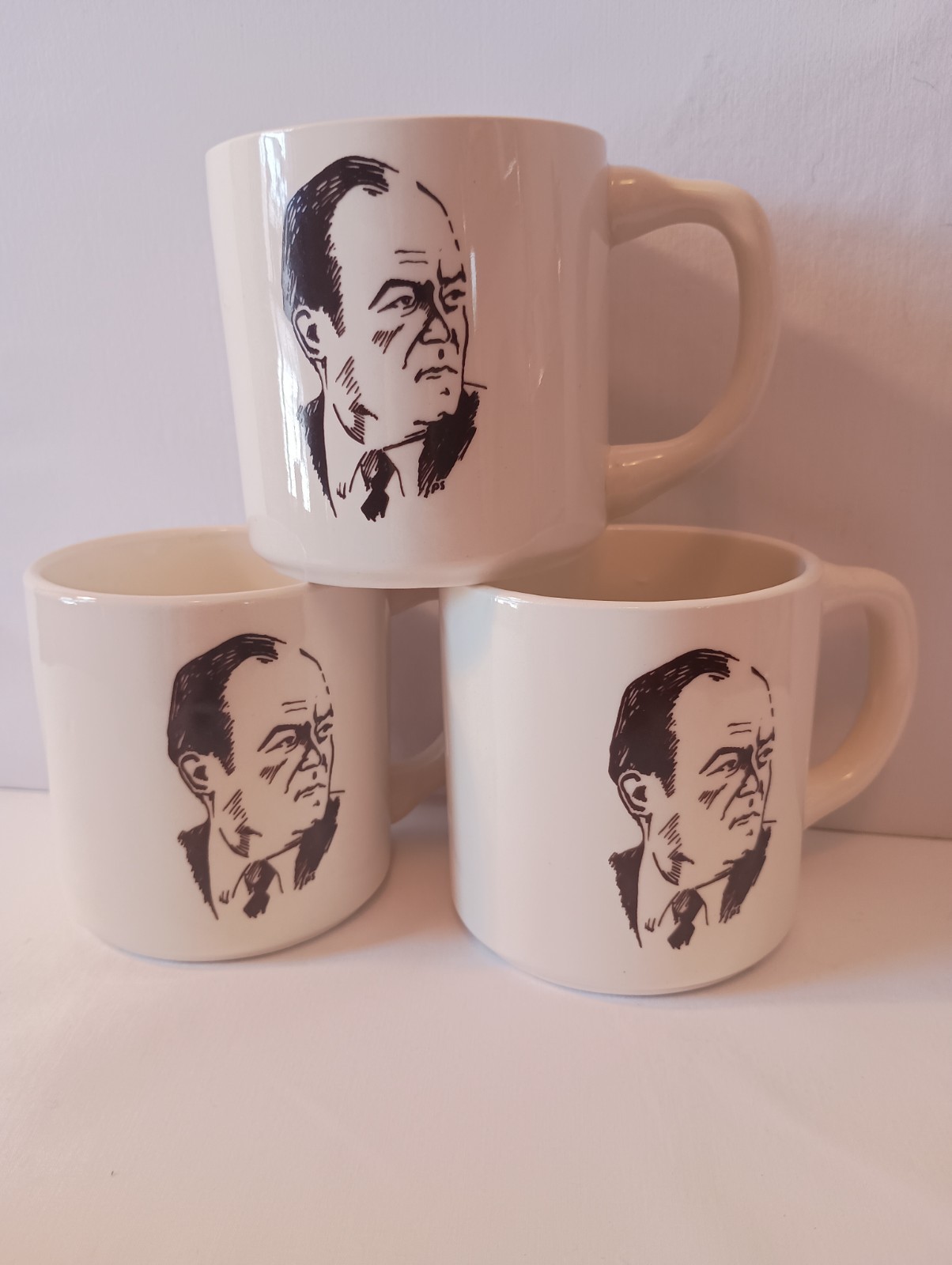 Vintage Political Humphrey Ceramic Mugs St Paul Civic Center Dinner Set of 4