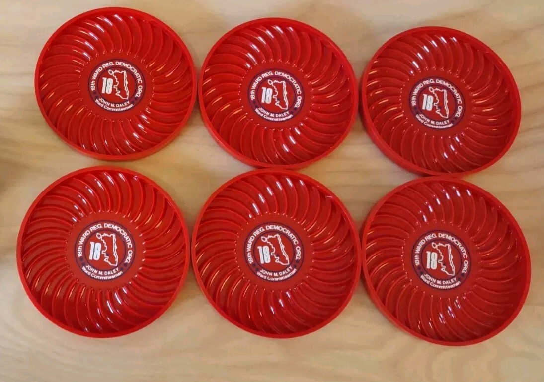 Vtg 1970s Ritepoint Advertising Coasters DEMOCRATIC Org JOHN M DALEY 18TH WARD
