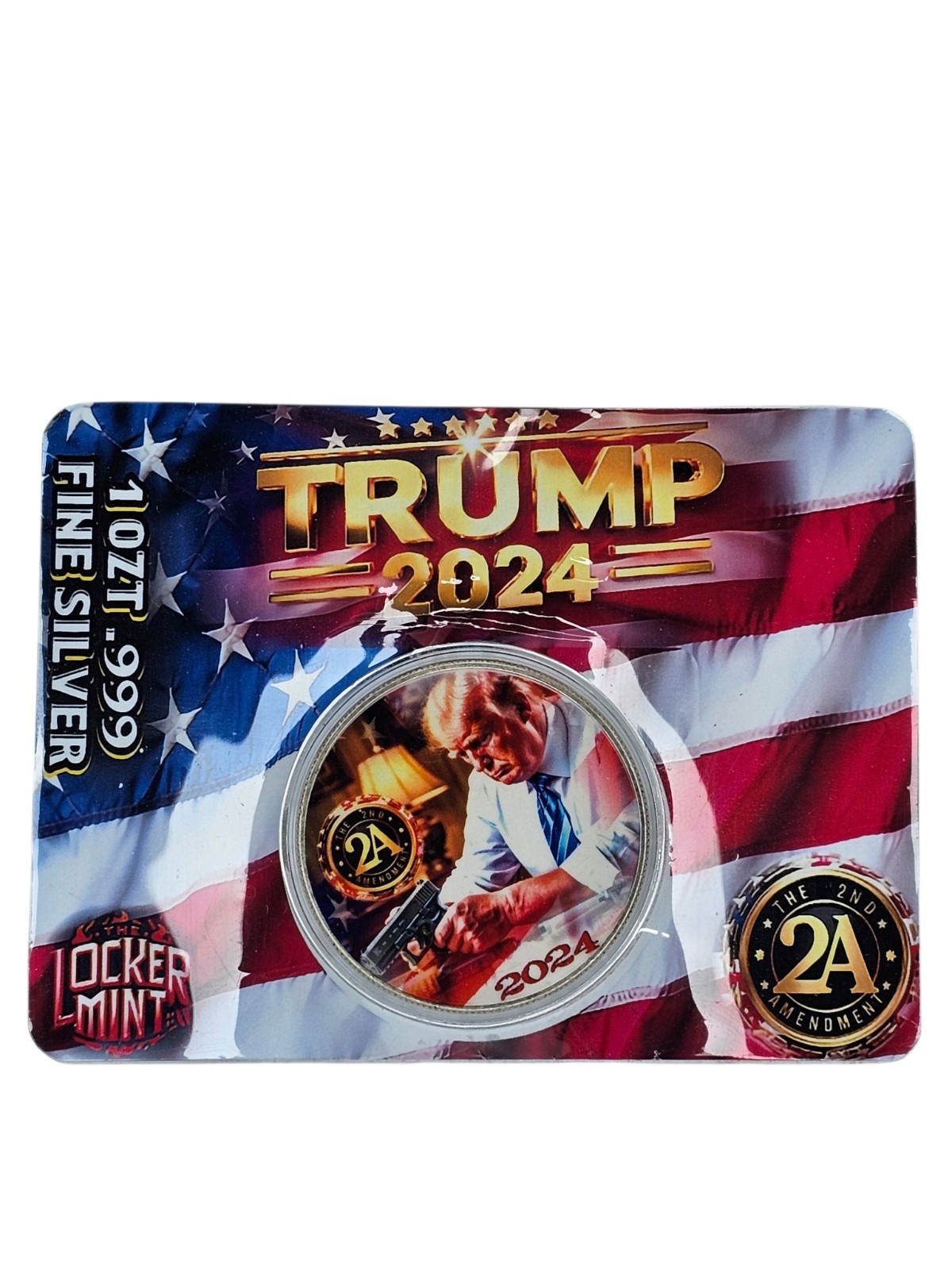 President Donald Trump The Locker Mint 1 oz .999 Fine Silver Art Round #d /470
