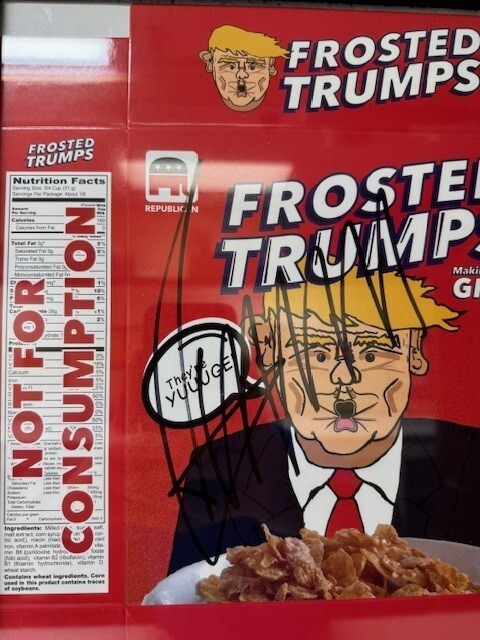 Frosted Trumps Autographed Cereal Box JSA LOA Trump Certified Signature & PSADNA