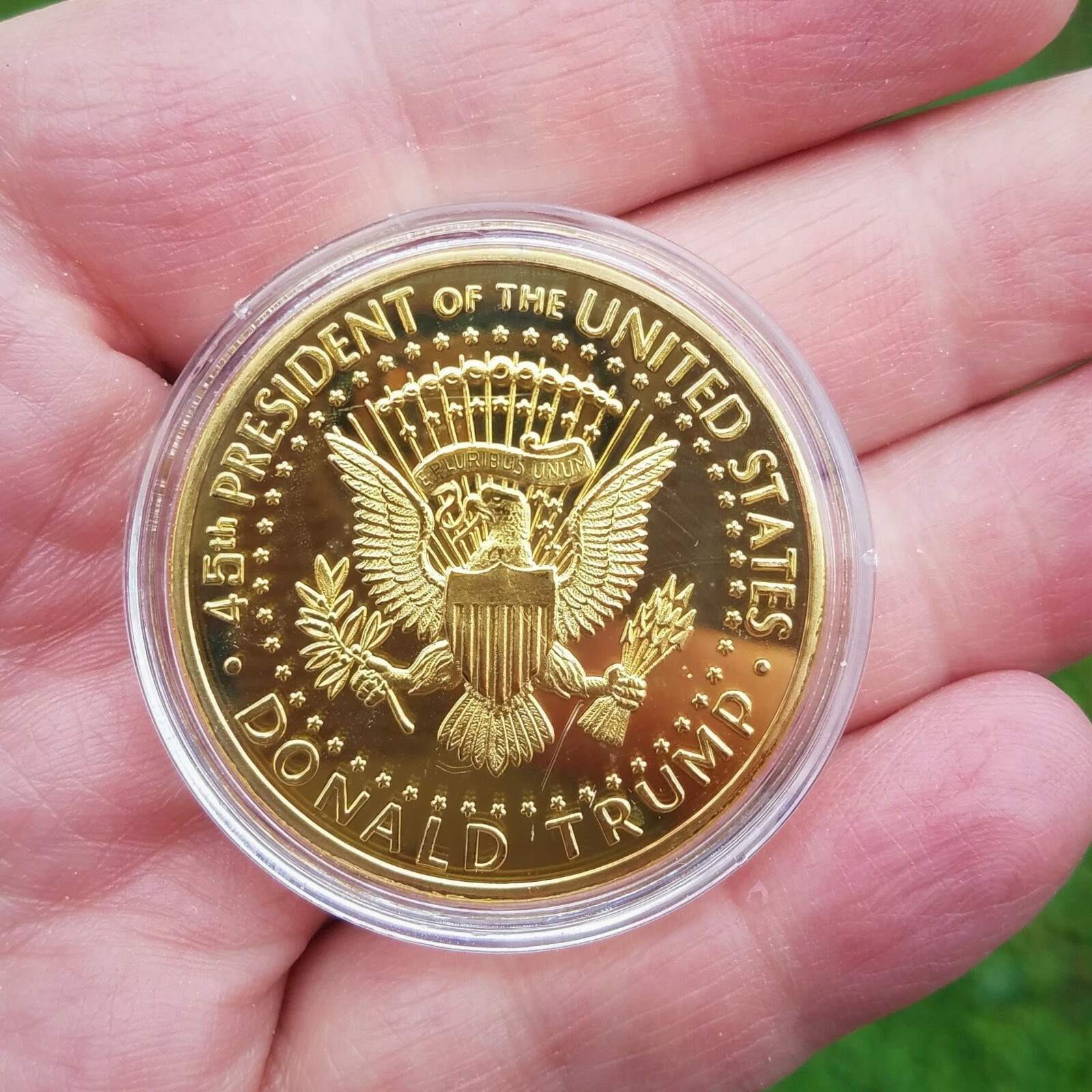 Rare Trump 2019 Gold Plated Challenge Coin 45th President of the United States