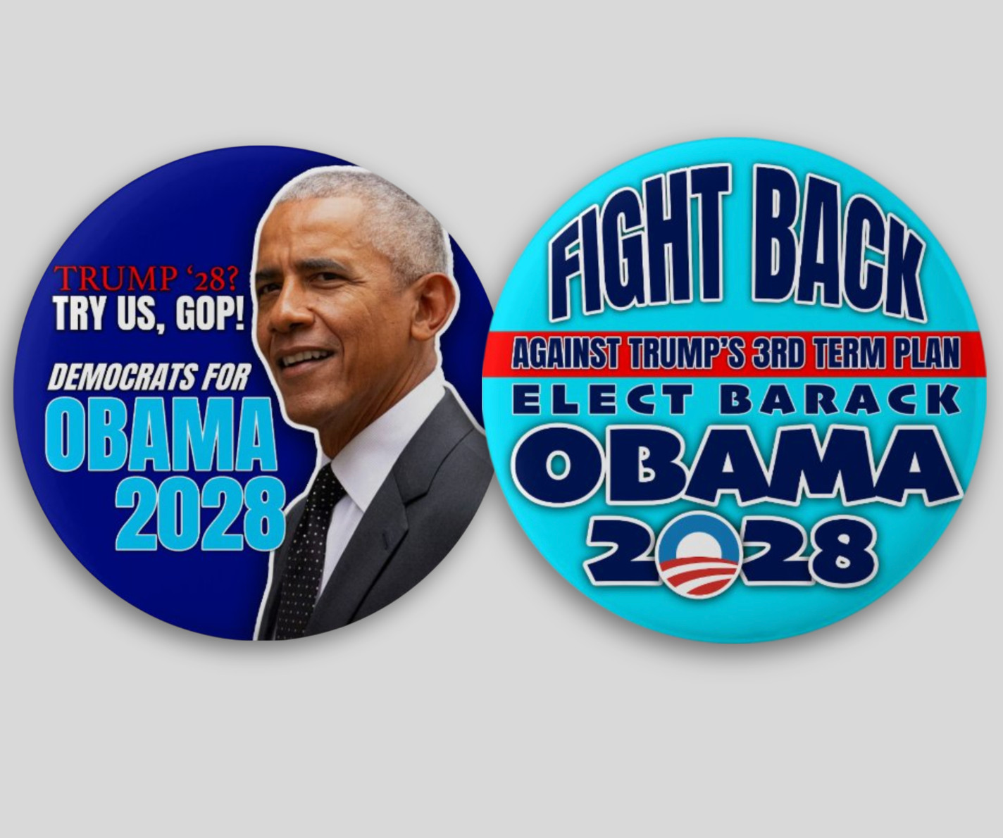 Barack Obama 2028 Pin Buttons Political Democrat Anti-Trump Pins Elon Michelle