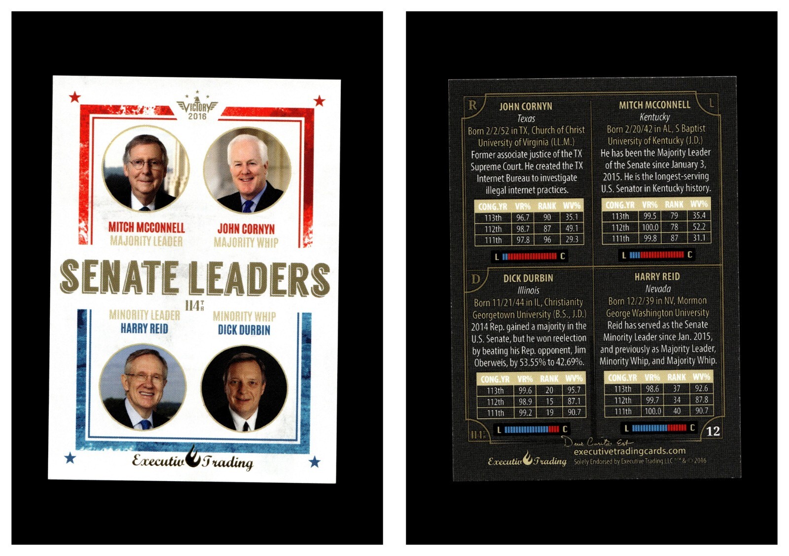2016 Victory Political Executive Trading Cards Donald Trump Hilary Clinton /200