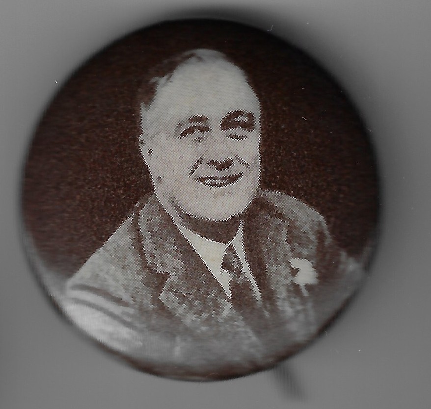 1932 (?) Franklin Roosevelt Presidential Campaign 1.25 Sepia Portrait Button